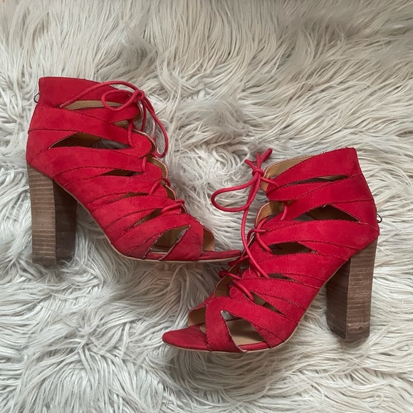 Nine West Red Gladiator Heels - Picture 1 of 13